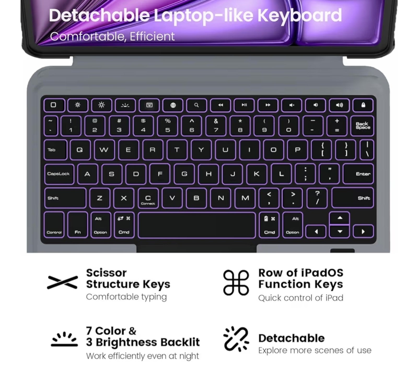 Wireless Magic Keyboard Case for Apple Ipad Air 10.9" / 11" M2 2024 Ipad Pro 11"