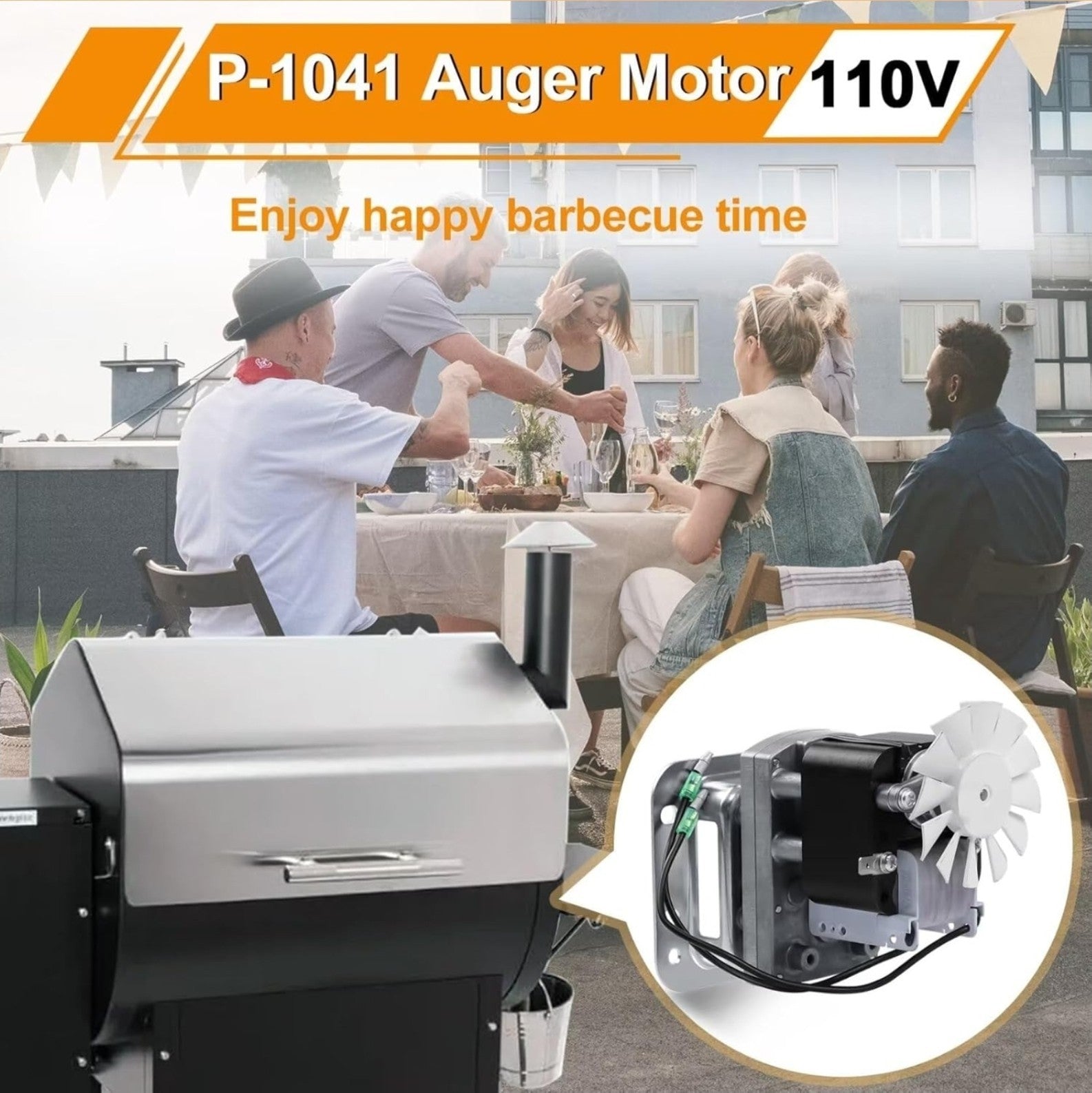 110V Auger Feed Motor Replacement Parts for Green Mountain Daniel Boone Jim Bowi