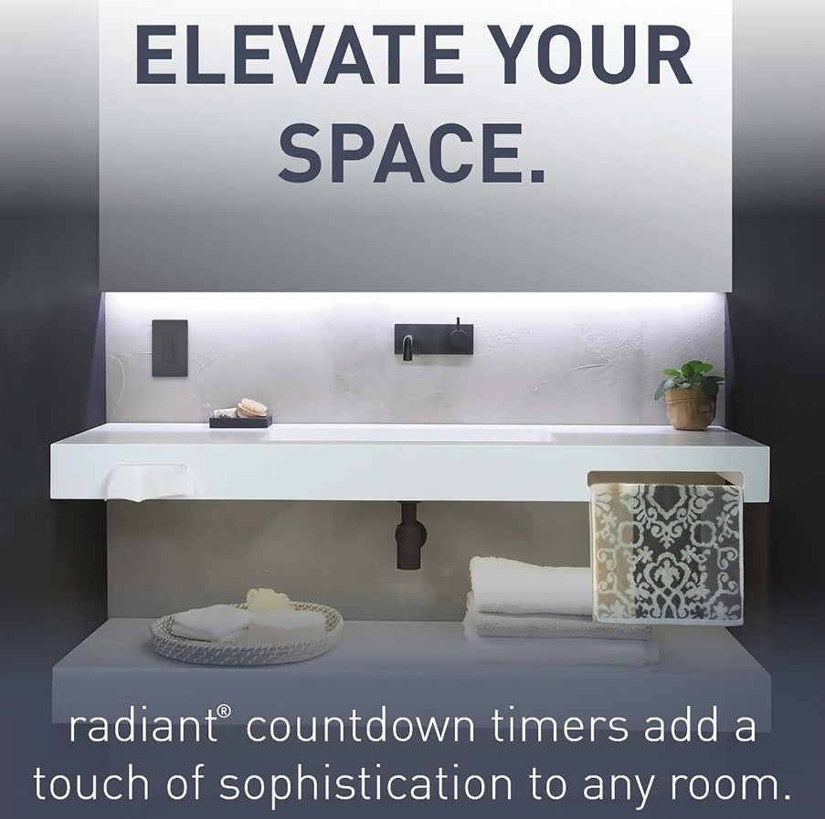 Legrand Radiant RT2BK Digital Countdown Timer with Locator Light and Time Indica