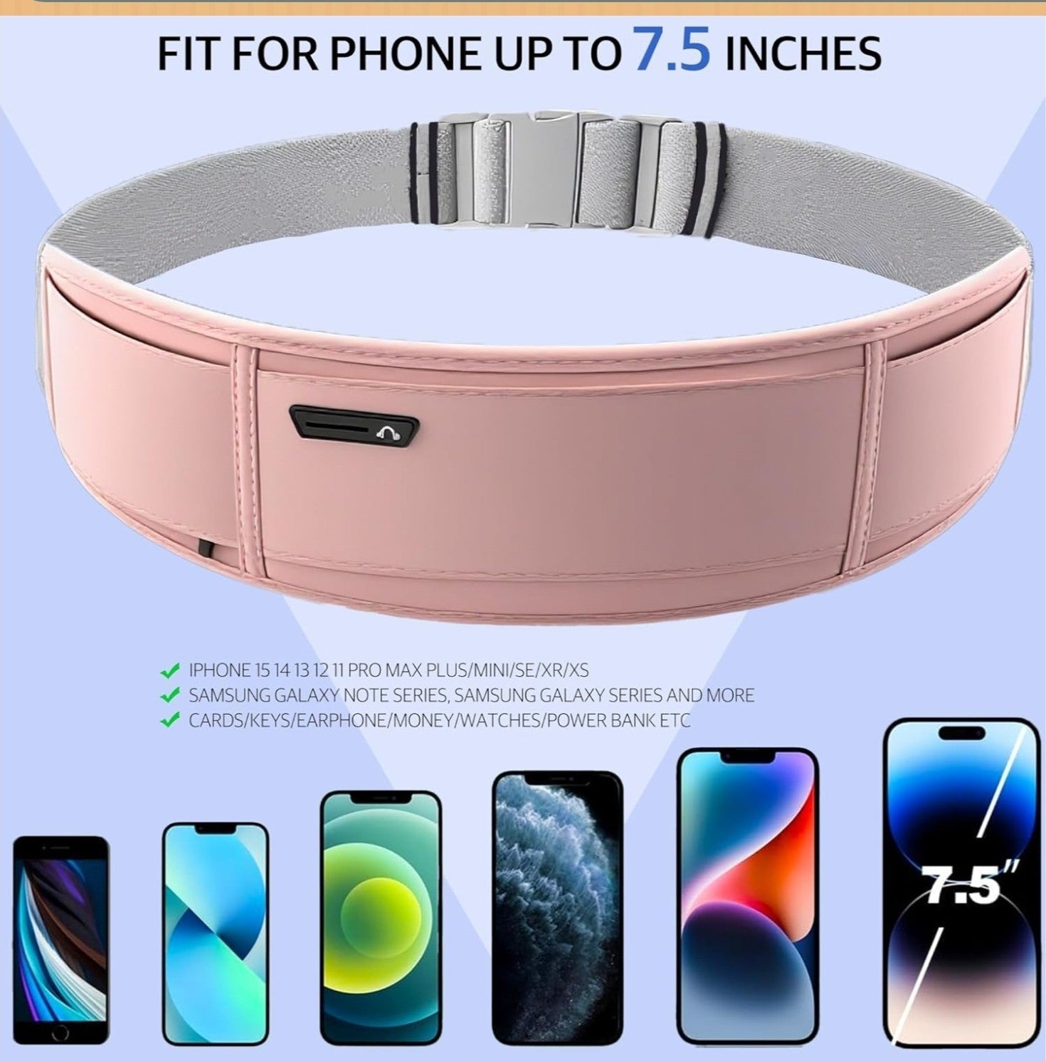 Slim Running Belt for Women Men,Runners Fanny Pack Phone Holder,Money Belt,Runni