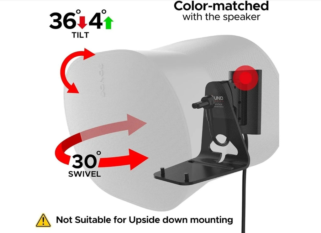 ERA300 Wall Mount Bracket, Tilt and Swivel, Black, Twin (2pcs), Compatible wi...