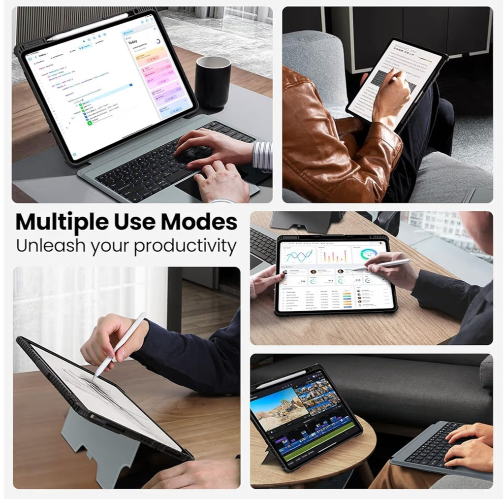 Wireless Magic Keyboard Case for Apple Ipad Air 10.9" / 11" M2 2024 Ipad Pro 11"
