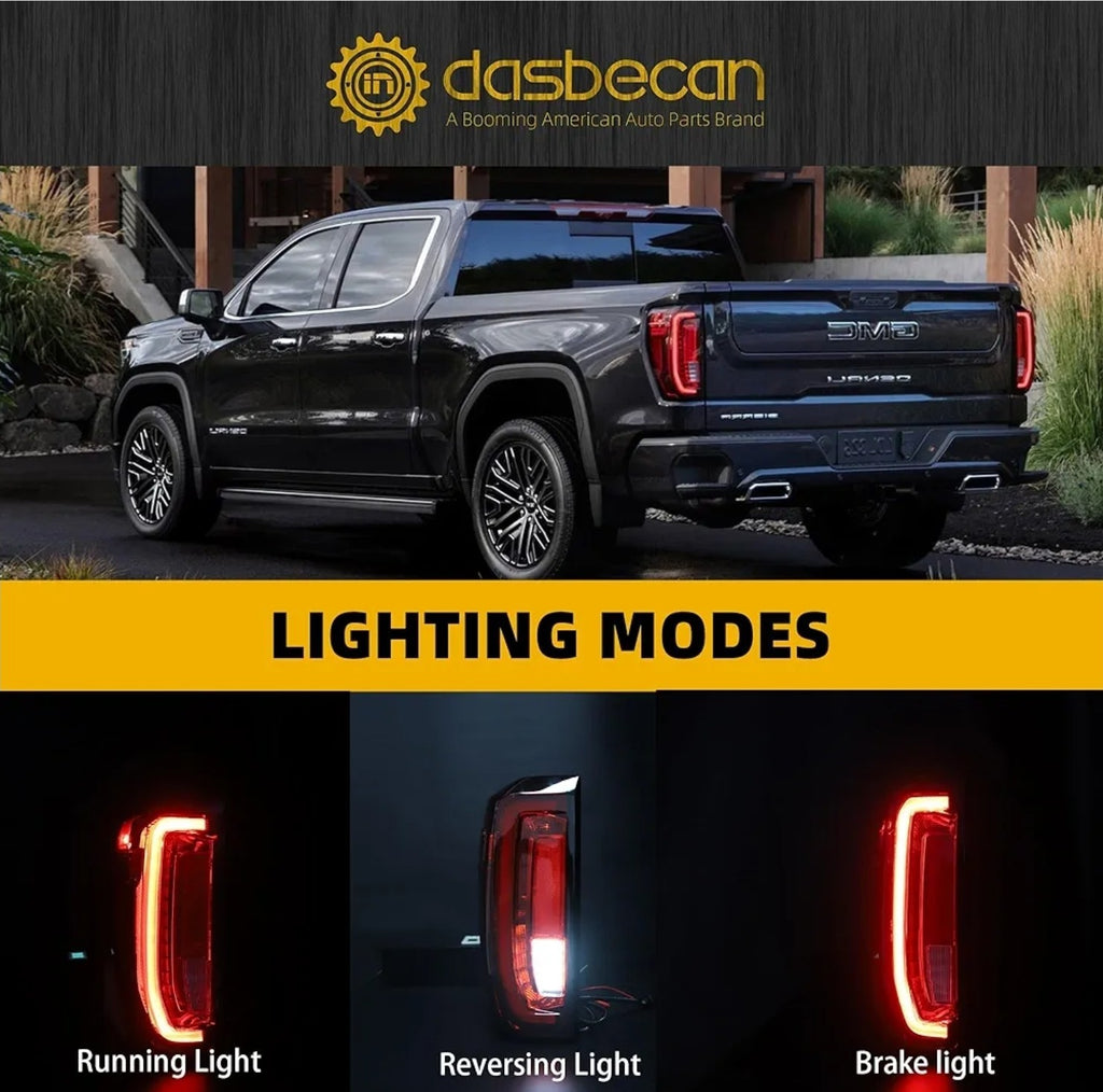 Left Driver Side Tail Light Assembly Rear Lamp LED Type for 2019-2023 GMC Sierra