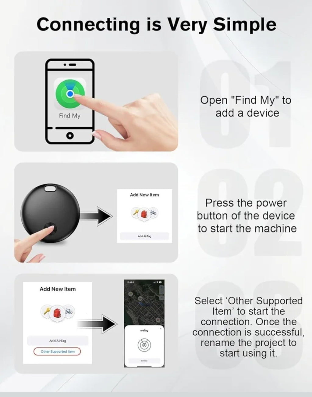 Smart Tracker Tag Item Finder 4Pack, Compatible with Apple Find My APP Ios Only