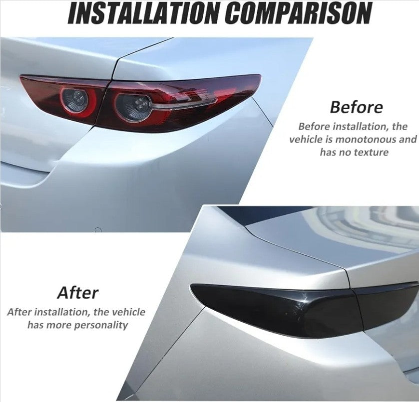 Smoked Tail light Tint Cover Blackout Overlay Lens Fits 2020-2024 Mazda 3 Sedan