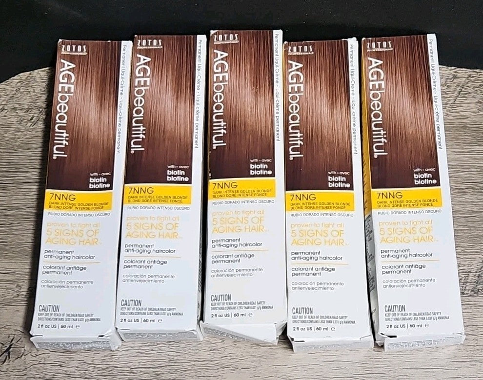 5 Pk Age Beautiful Permanent Anti-aging Haircolor Dark Intense Gldn Blonde 7NNG