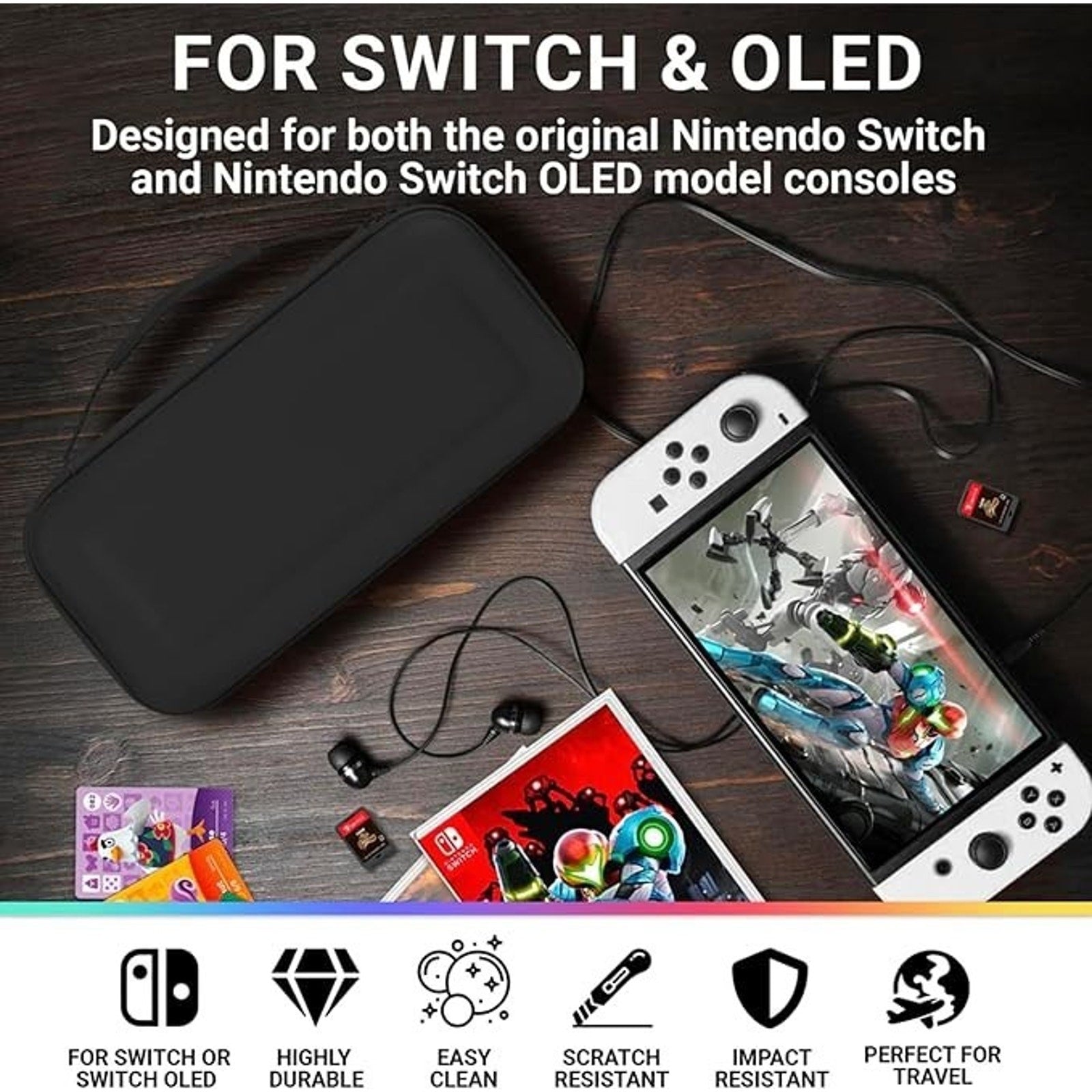 Orzly Carry Case Compatible with Nintendo Switch and New Switch OLED Console NEW