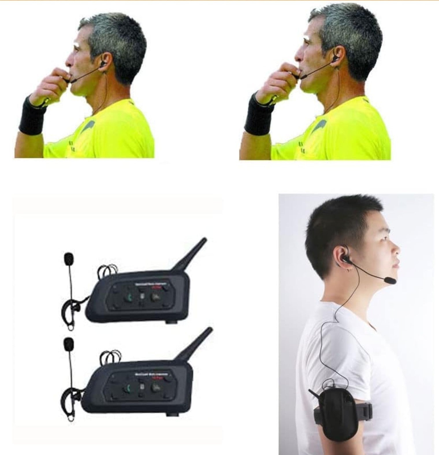 Referee Headset 2 Referees Full Duplex Football Wireless Comunicador Football...