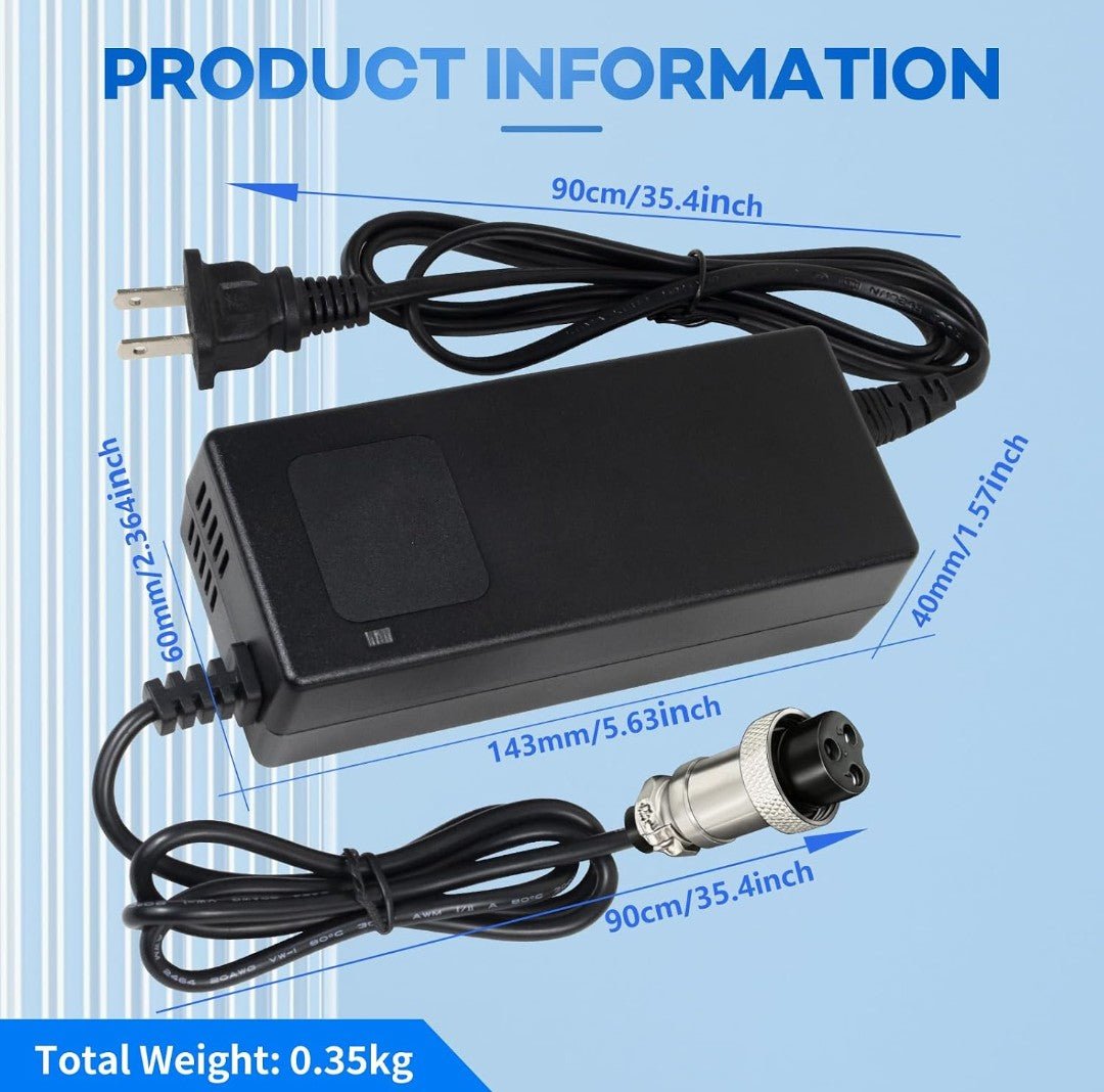 58.8V 2A Lithium Battery Charger for 52V Li-Ion Battery – GX16-3 3-Prong - Horizon Endless