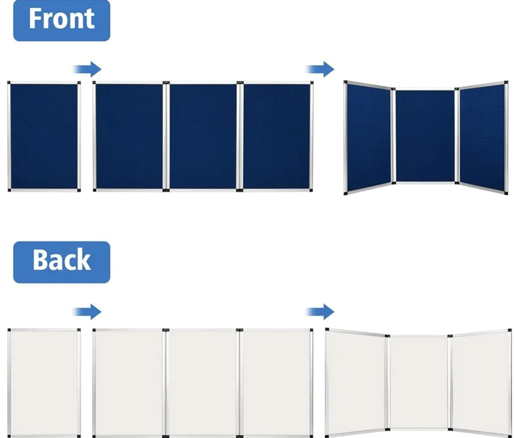 6' 3+1 Blue Panel Header Trade Show Display Presentation Tabletop Desktop Trifo - Horizon Endless