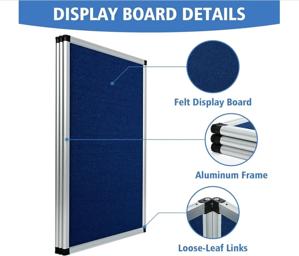 6' 3+1 Blue Panel Header Trade Show Display Presentation Tabletop Desktop Trifo - Horizon Endless
