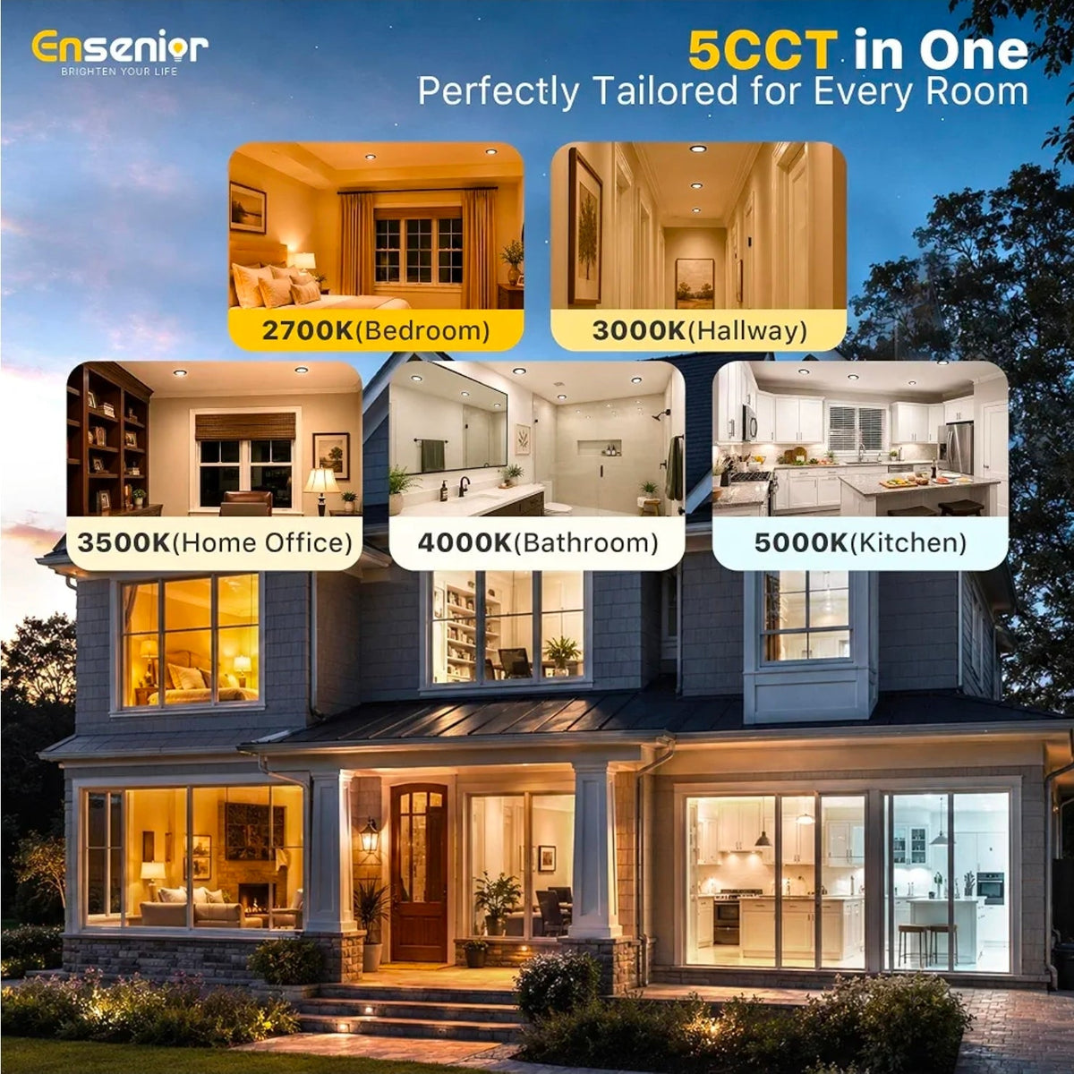 6-Pack 6" LED Recessed Lighting: Dimmable Wafer Lights with Selectable Color Temp - Horizon Endless