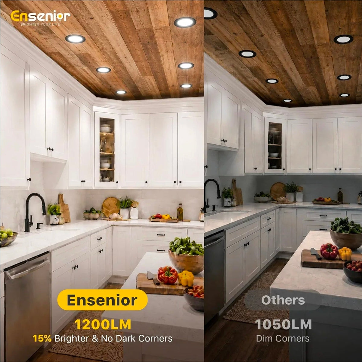 6-Pack 6" LED Recessed Lighting: Dimmable Wafer Lights with Selectable Color Temp - Horizon Endless