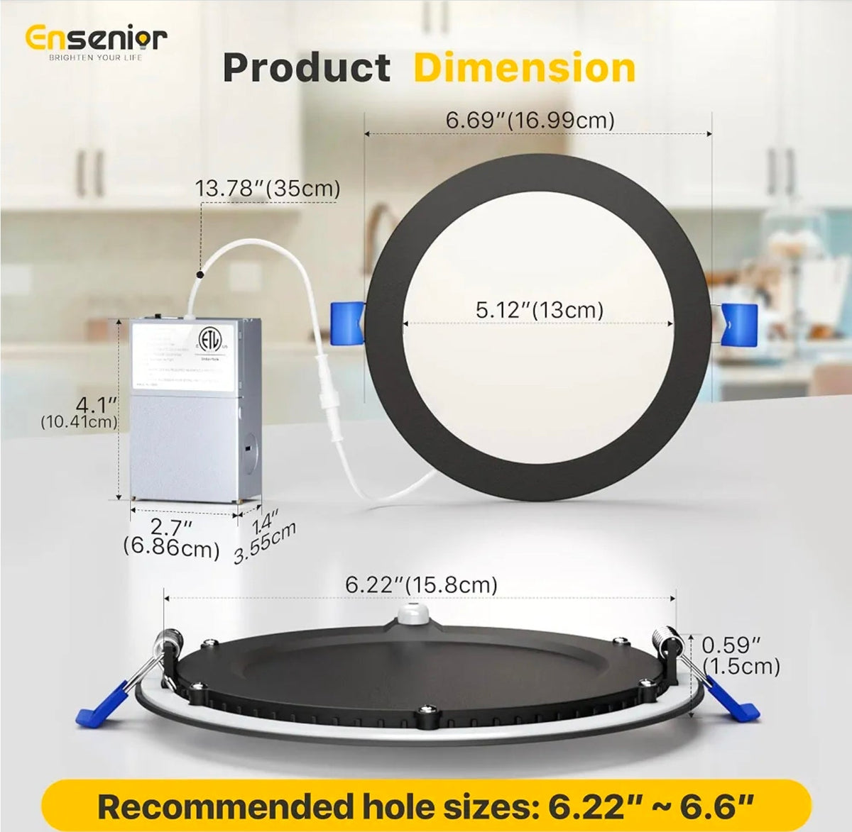 6-Pack 6" LED Recessed Lighting: Dimmable Wafer Lights with Selectable Color Temp - Horizon Endless