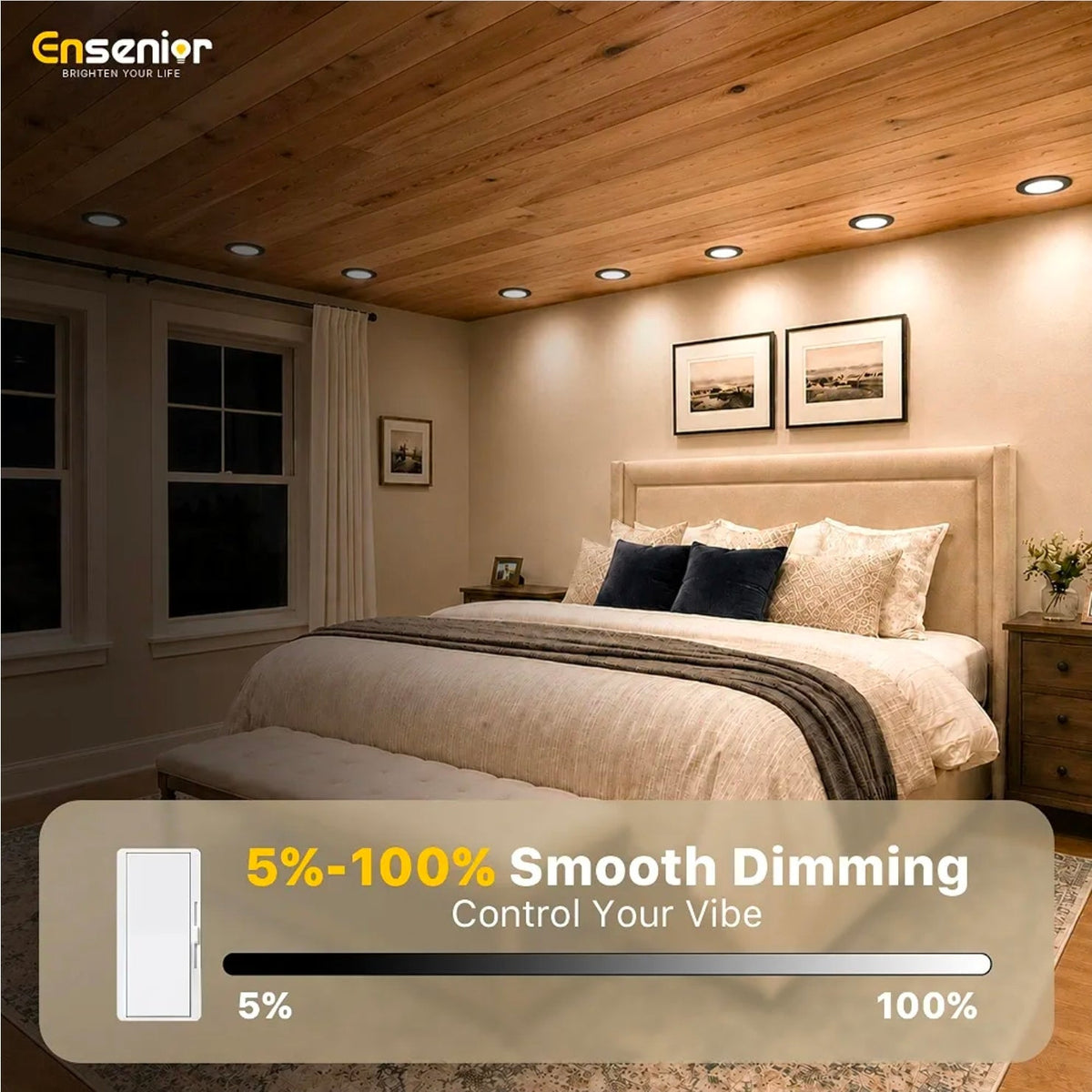 6-Pack 6" LED Recessed Lighting: Dimmable Wafer Lights with Selectable Color Temp - Horizon Endless