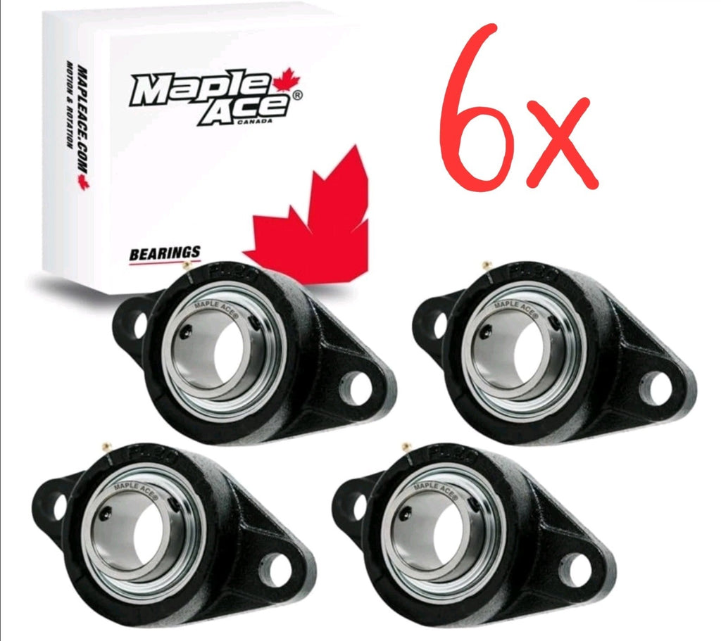 6 Pack UCFL205-16 Flange Bearing 1" Bore, Oval 2-Bolt Self-Aligning, Solid Base - Horizon Endless