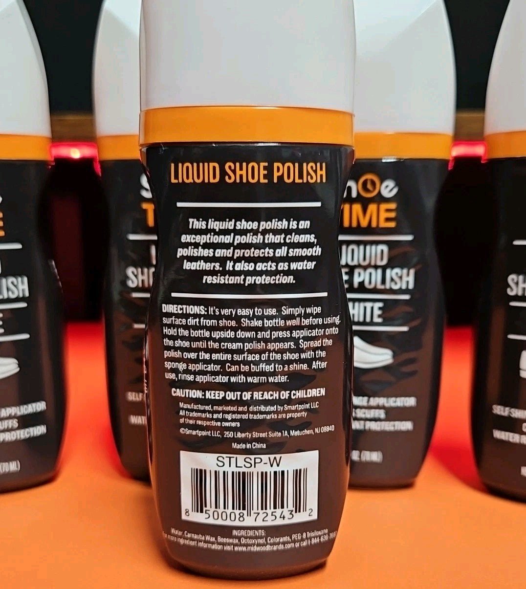 6 Pk Liquid Shoe Polish White 2.3 oz With Self Shine Sponge Applicator New - Horizon Endless