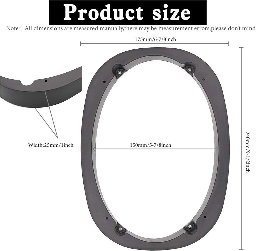 6" x 9" Universal Plastic Speaker Spacer Adapter Mount – 2PCS Car Audio Fitment - Horizon Endless