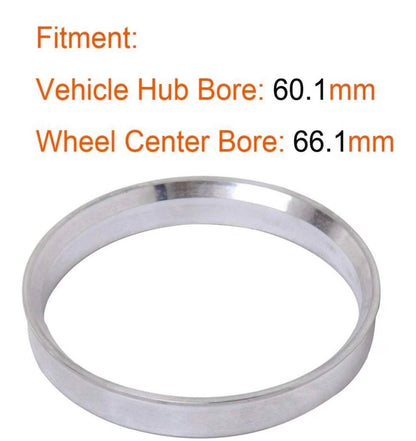 60.1 to 66.1 Wheel Hub Centric Rings OD=66.1mm ID=60.1mm Aluminium Alloy Wheel Hubrings 66.1 to 60.1 4pcs - Horizon Endless