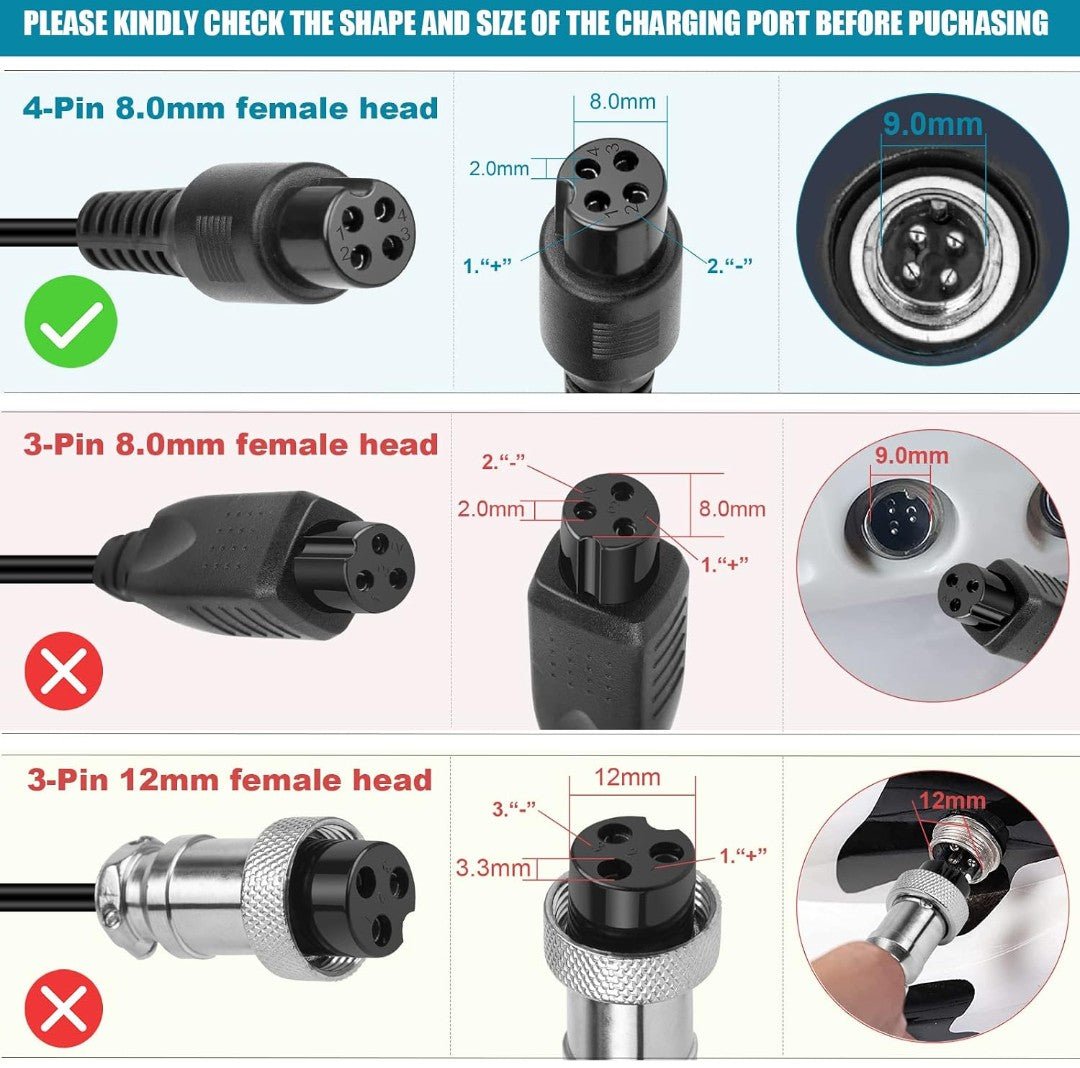 63V 4-Pin Charger for Segway Ninebot S, MiniPRO, S-MAX, GoKart PRO & One S2 - Horizon Endless