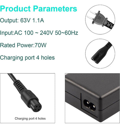 63V 4-Pin Charger for Segway Ninebot S, MiniPRO, S-MAX, GoKart PRO & One S2 - Horizon Endless