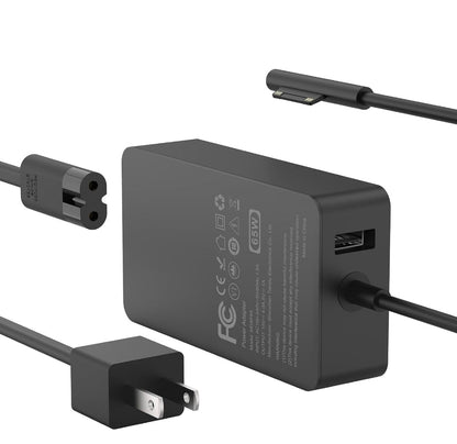 65W Charger Compatible with Microsoft Surface Pro 11, 10, 9, 8, 7+, 7, 6, 5, 4, 3, X, Power Adapter for Windows Surface Laptop 7/6/5/4/3/2/1, Go Tablet, Book 3/2/1, Support 44W, 36W, LED, 10FT - Horizon Endless