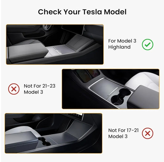 6pcs 2024-2025 Tesla Model 3 Highland Center Console Tray Storage Organizer - Horizon Endless