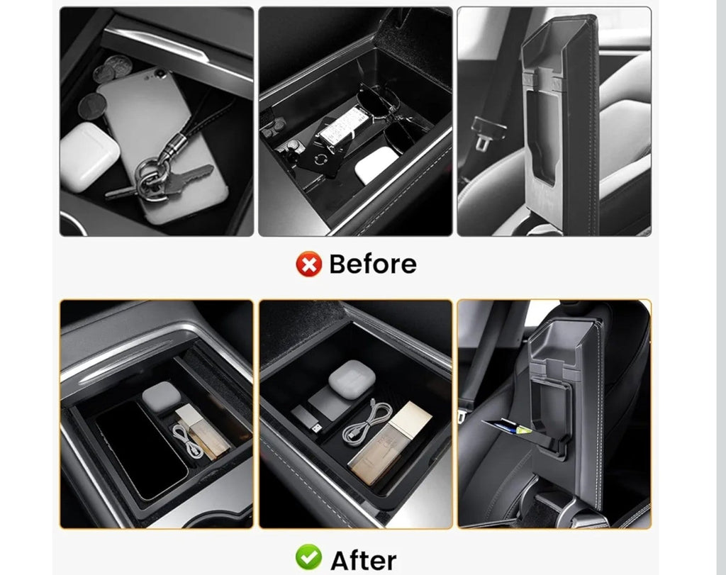 6pcs 2024-2025 Tesla Model 3 Highland Center Console Tray Storage Organizer - Horizon Endless