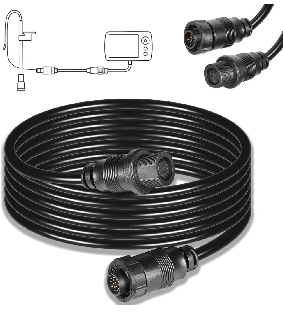 720106-1 EC M3 14W10 14-Pin Transducer Extension Cable, 10-feet For Humminbird XPLORE/APEX/SOLIX Series, All 14-pin transducer and Built-in MEGA Imaging On Select Minn Kota Trolling Motors - Horizon Endless