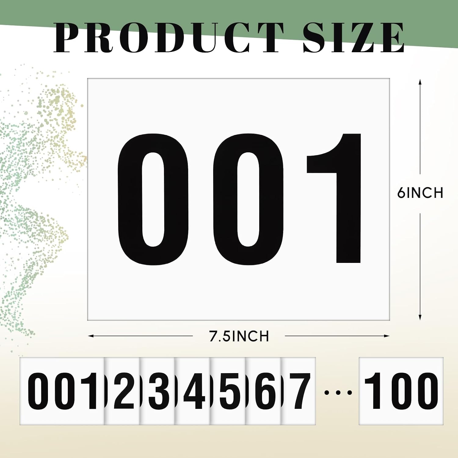 1-200 Adhesive Race Bibs 7.5 x 6 Inches Competitor Numbers