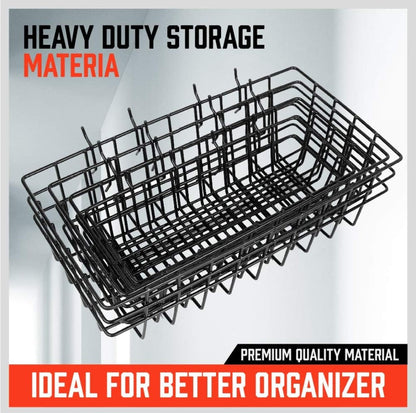 4-Pack Square Pegboard Baskets & Bins Set – 4 Sizes for Workbench & Tool Storage