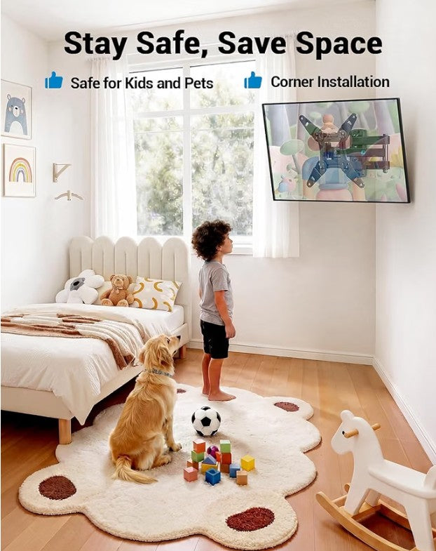 Pipishell Full Motion Wall Mount for Echo Show 21/15 & 13"–43" TVs (Up to 44 lbs)