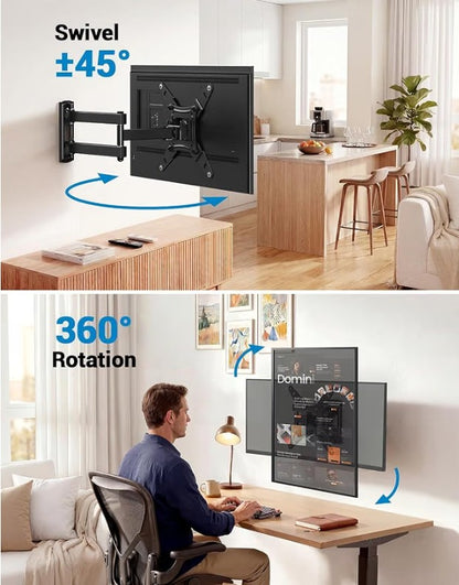 Pipishell Full Motion Wall Mount for Echo Show 21/15 & 13"–43" TVs (Up to 44 lbs)