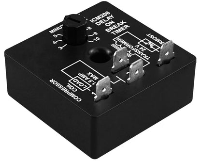 206B Delay-on-Break Timer – 3-10 Min Adjustable 18-30VAC Compressor Delay Module, ICM206B Replacement