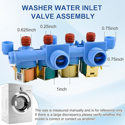 Washer Water Inlet Valve Assembly for GE GTW585 GTW680 GTW685 GTW720 GTW725 PTW600