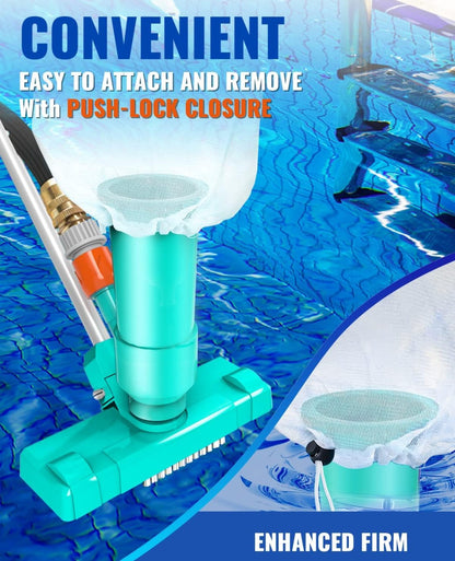 Portable Pool Vacuum for Above Ground Pools | Manual Cleaner with Adjustable Pole