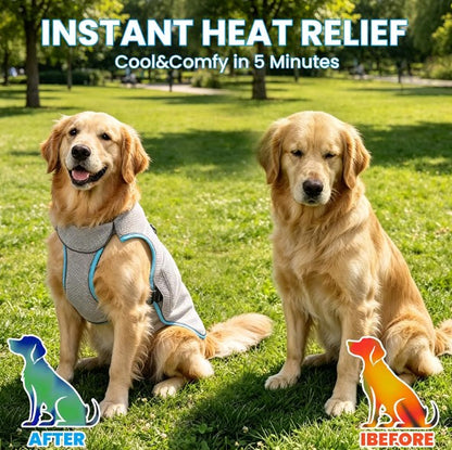 Mora Pets Dog Cooling Vest with Ice Pack | Adjustable Harness Light Blue Small