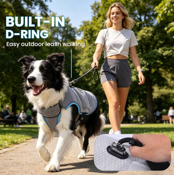 Mora Pets Dog Cooling Vest with Ice Pack | Adjustable Harness Light Blue Small