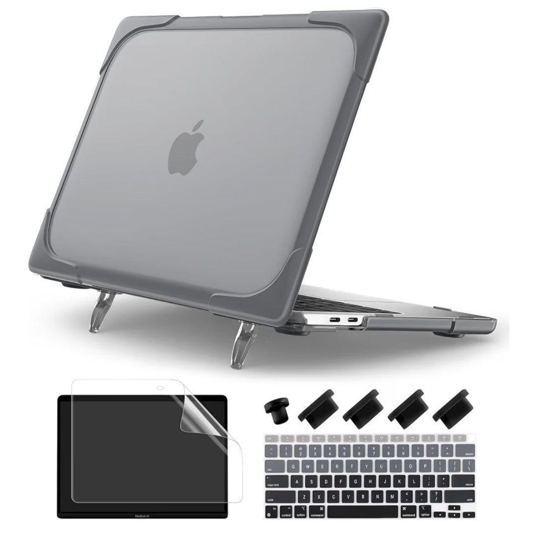 Batianda Heavy Duty MacBook Air 13" Case 2018-2020 with Foldable Stand, Grey