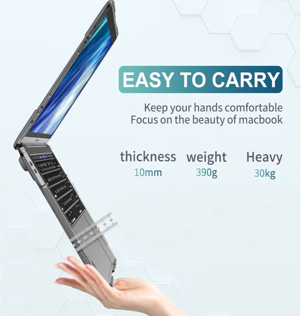 Batianda Heavy Duty MacBook Air 13" Case 2018-2020 with Foldable Stand, Grey