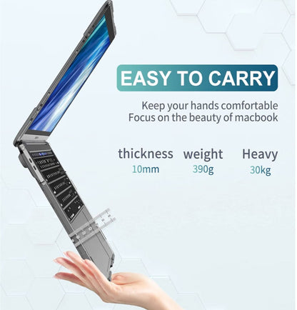 Batianda Heavy Duty MacBook Air 13" Case 2018-2020 with Foldable Stand, Grey