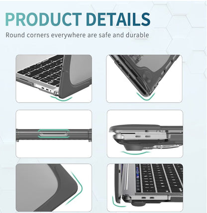 Batianda Heavy Duty MacBook Air 13" Case 2018-2020 with Foldable Stand, Grey
