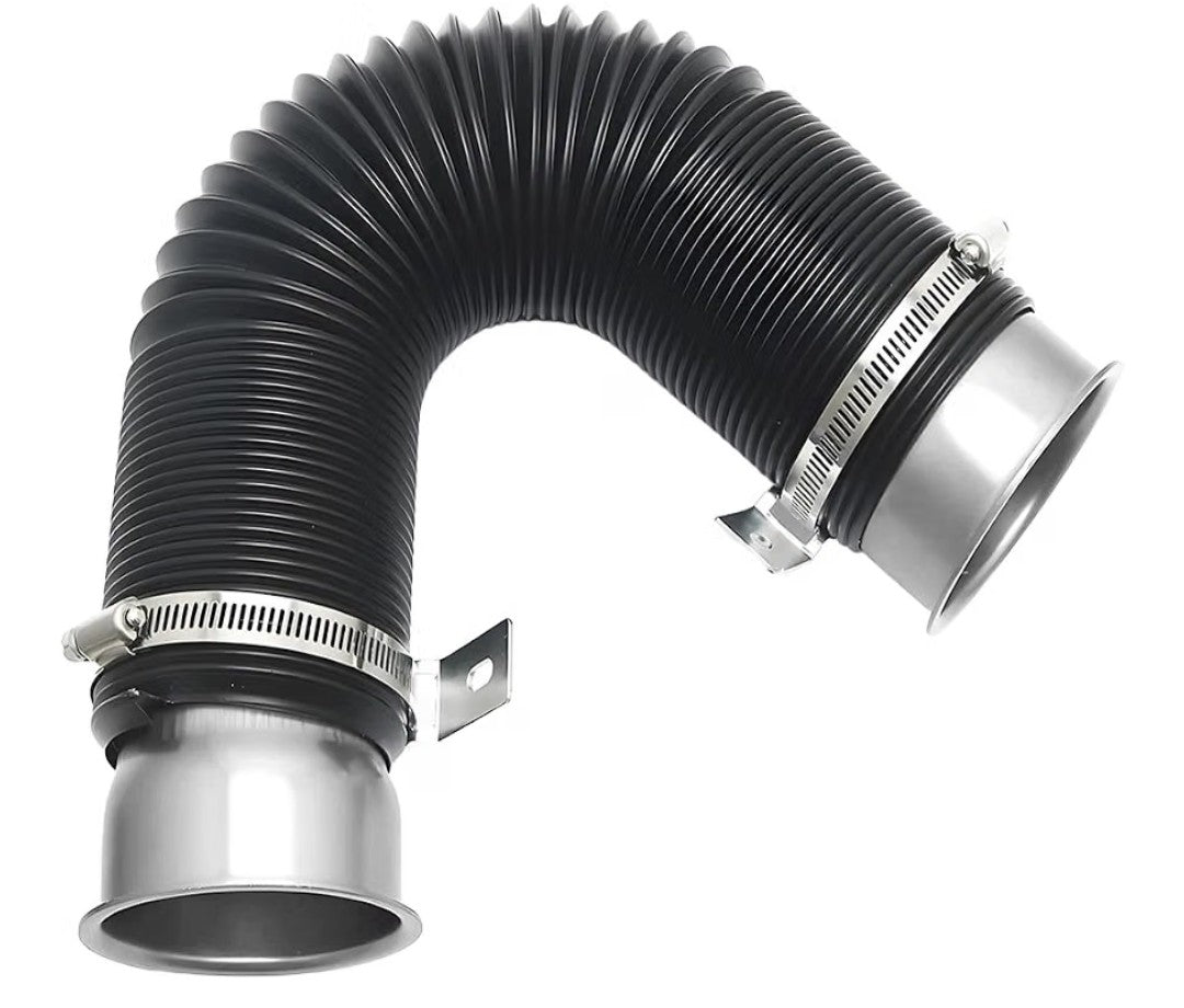 3" 76mm Universal Cold Air Intake Pipe – Adjustable Flexible Turbo Inlet Hose, Silver