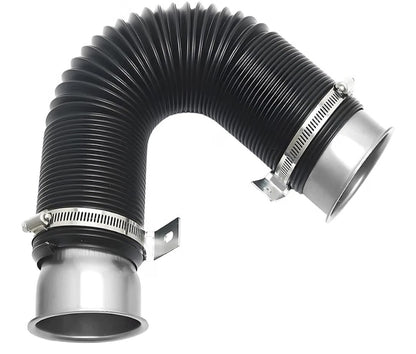 3" 76mm Universal Cold Air Intake Pipe – Adjustable Flexible Turbo Inlet Hose, Silver