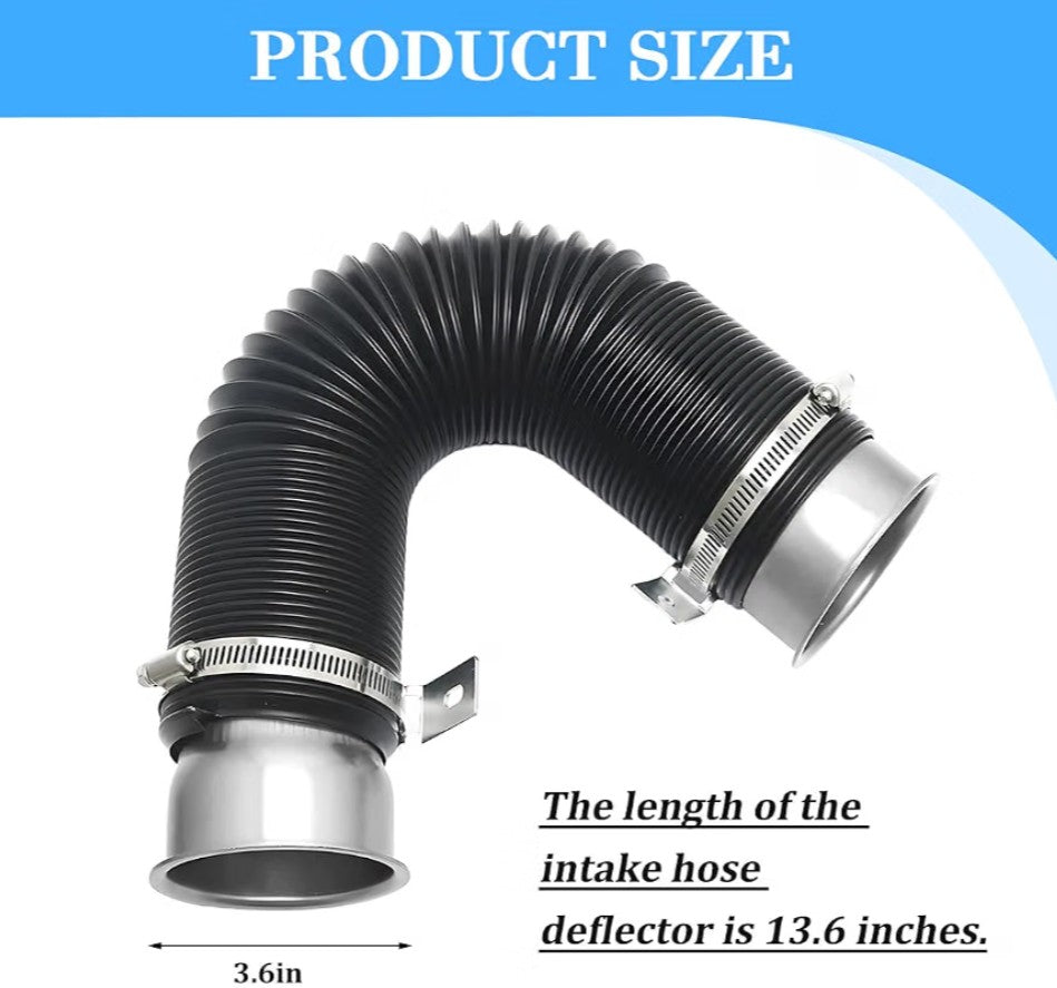 3" 76mm Universal Cold Air Intake Pipe – Adjustable Flexible Turbo Inlet Hose, Silver