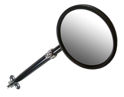 CIPA 49704 5-Inch Round Jeep Side Mirror | Fits CJ2A, CJ3A, CJ3B, CJ5 & CJ6 | Black