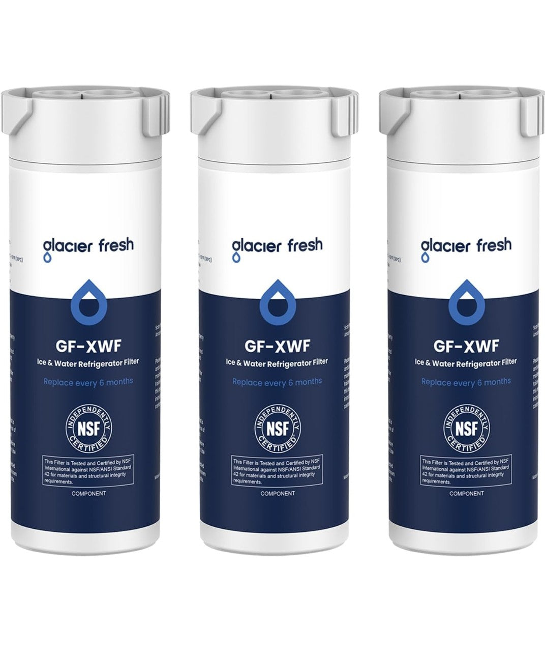 GLACIER FRESH XWF Refrigerator Water Filter Replacement for GE XWF | 3-Pack