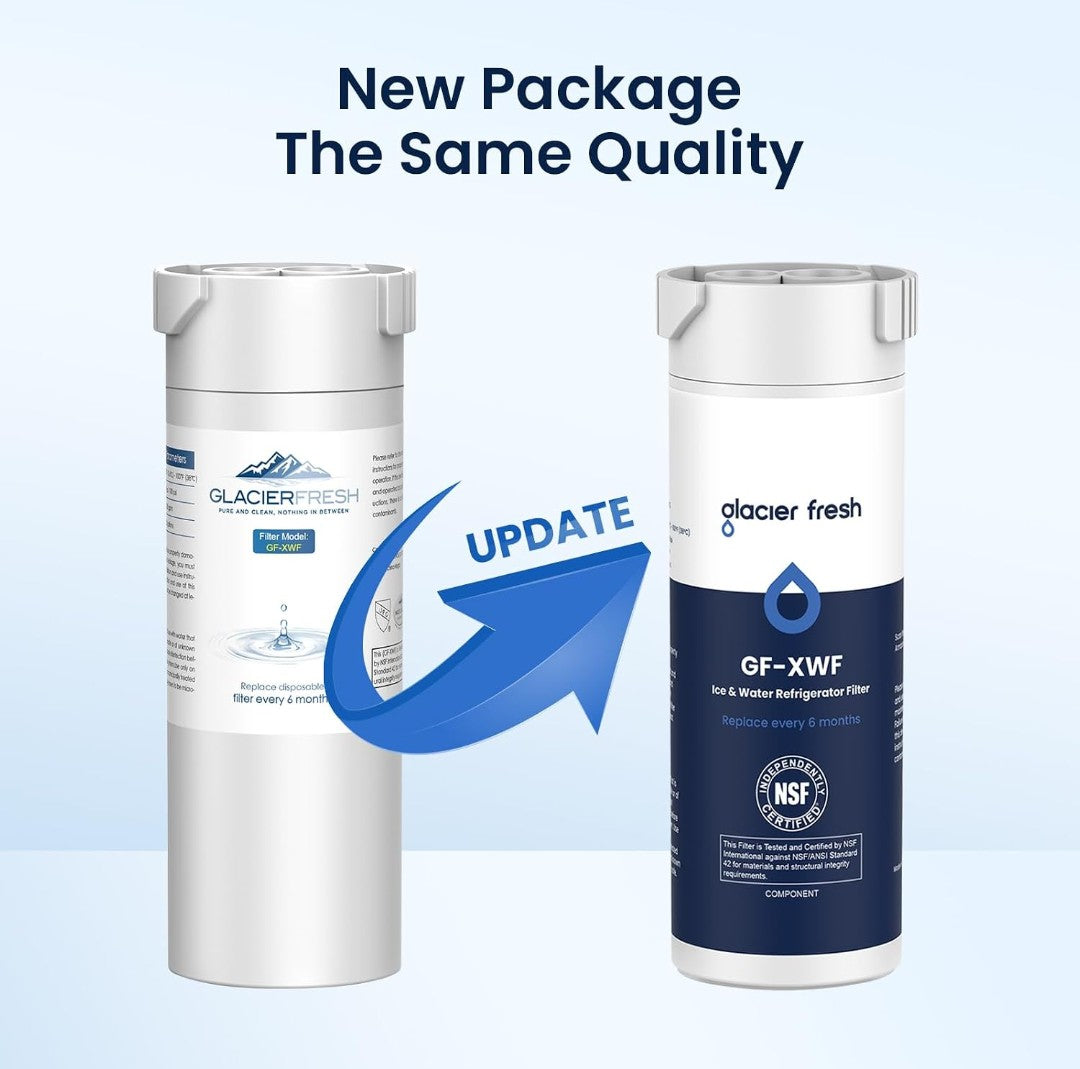 GLACIER FRESH XWF Refrigerator Water Filter Replacement for GE XWF | 3-Pack