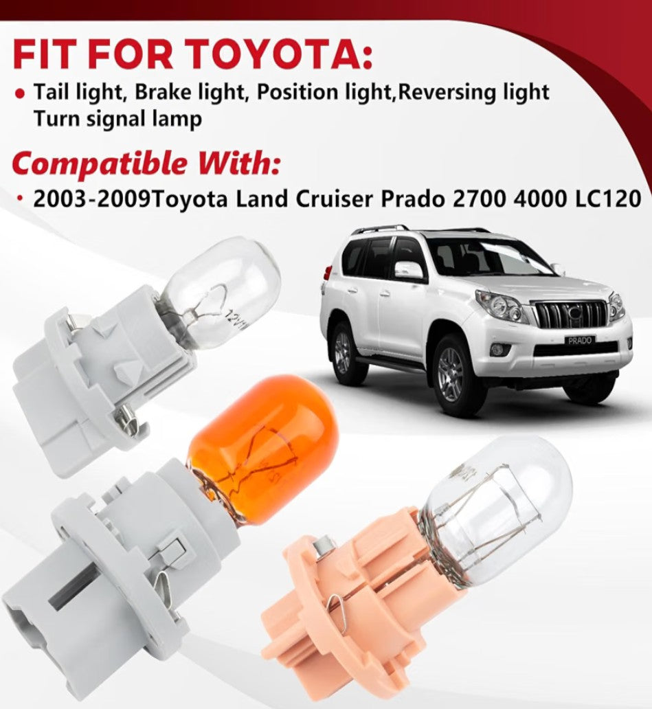 Tail Lamp Turn Signal Light Brake Stop Light Backup Reversing Lamp Socket Holder Kit Fit for Toyota Land Cruiser Prado 2700 4000 LC120 Replace OE 81555-13510 81555-60700 81565-60620