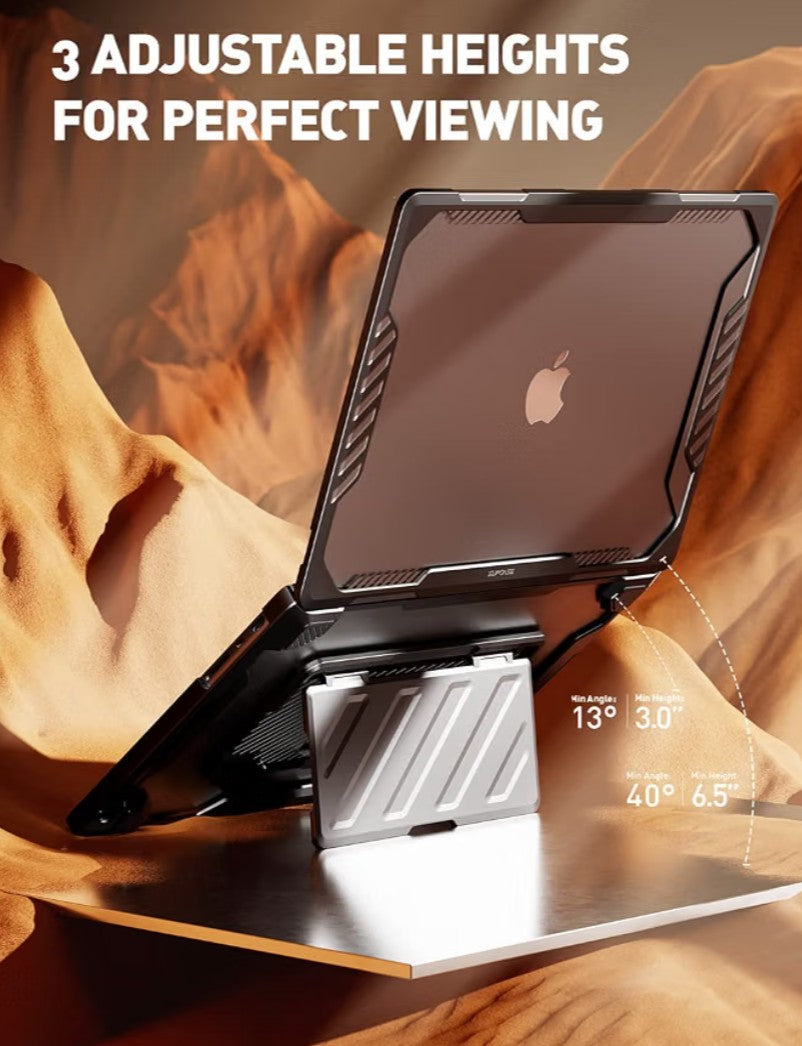 SUPCASE Unicorn Beetle Pro Case for MacBook Pro 16" (2021-2026) M5/M4/M3/M2/M1 Pro & Max | Rugged Protective Cover with Adjustable Stand, Black